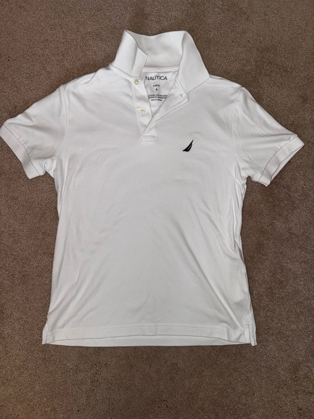 Nautica Slim Fit White Polo